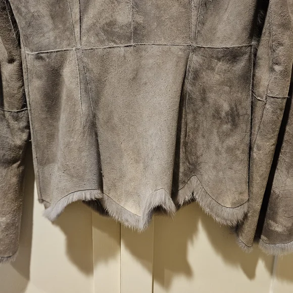 Sale! Was $79 Sheri Bodell Suede Rabbit Fur Jacket - Picture 6 of 13